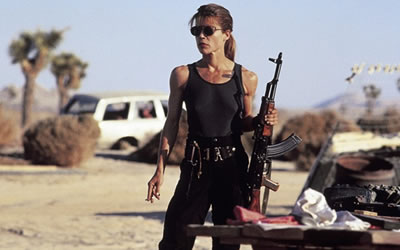 Linda Hamilton as Sarah Connor in Terminator 2: Judgment Day Linda Hamilton as Sarah Connor in Terminator 2: Judgment Day