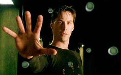 Keanu Reeves as Neo in The Matrix