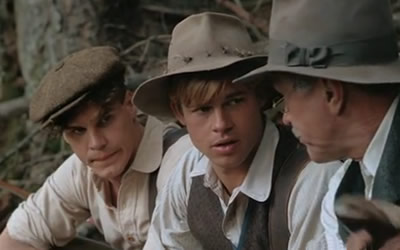Craig Sheffer and Brad Pitt in A River Runs Through It (1992) Craig Sheffer and Brad Pitt in A River Runs Through It (1992)