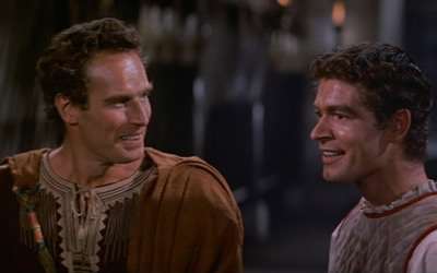 Charlton Heston and Stephen Boyd in Ben-Hur Charlton Heston and Stephen Boyd in Ben-Hur