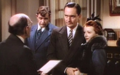 Andy Devine, Fredric March and Janet Gaynor in A Star is Born