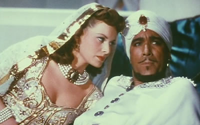 Maureen O'Hara and Anthony Quinn in Sinbad the Sailor (1947)