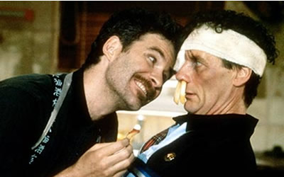 Kevin Kline and Michael Palin in A Fish Called Wanda (1988) Kevin Kline and Michael Palin in A Fish Called Wanda (1988)