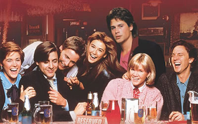 Ally Sheedy, Judd Nelson, Emilio Estevez, Demi Moore, Rob Lowe, Mare Winningham and Andrew McCarthy in St. Elmo's Fire Ally Sheedy, Judd Nelson, Emilio Estevez, Demi Moore, Rob Lowe, Mare Winningham and Andrew McCarthy in St. Elmo's Fire