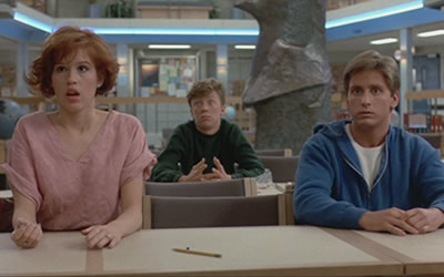 Molly Ringwald, Anthony Michael Hall and Emilio Estevez in The Breakfast Club (1985) Molly Ringwald, Anthony Michael Hall and Emilio Estevez in The Breakfast Club (1985)