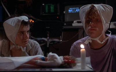 Ilan Mitchell-Smith and Anthony Michael Hall in Weird Science