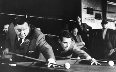 Jackie Gleason and Paul Newman in The Hustler (1961)