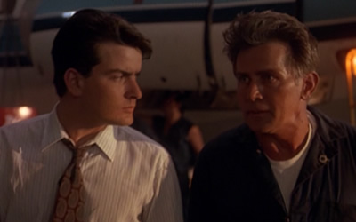Charlie Sheen and Martin Sheen in Wall Street Charlie Sheen and Martin Sheen in Wall Street