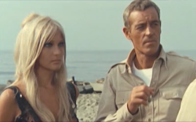 Hélène Chanel and Guy Madison in A Place in Hell (1969) (aka: Un posto all'inferno)