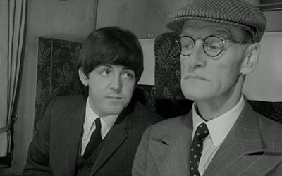 Paul McCartney and Wilfrid Brambell in A Hard Day's Night (1964)