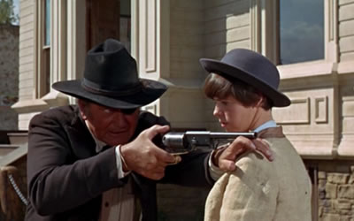 John Wayne and Kim Darby in True Grit