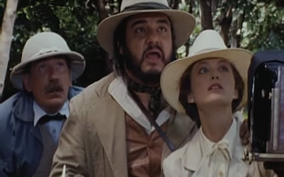 David Warner, John Rhys-Davies and Tamara Gorski in The Lost World (1992)