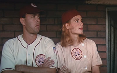 Tom Hanks and Geena Davis in A League of Their Own (1992) Tom Hanks and Geena Davis in A League of Their Own (1992)