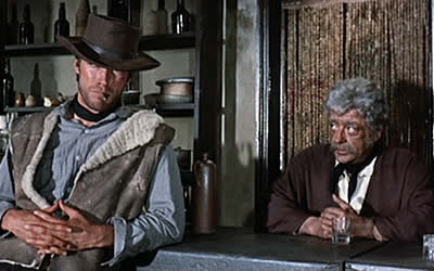 Clint Eastwood and Jose Calvo in A Fistful of Dollars