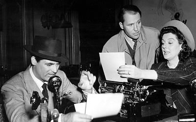 Cary Grant, Ralph Bellamy and Rosalind Russell in His Girl Friday Cary Grant, Ralph Bellamy and Rosalind Russell in His Girl Friday