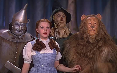 The Tin Man, Dorothy, The Scarecrow and The Cowardly Lion in The Wizard of Oz The Tin Man, Dorothy, The Scarecrow and The Cowardly Lion in The Wizard of Oz