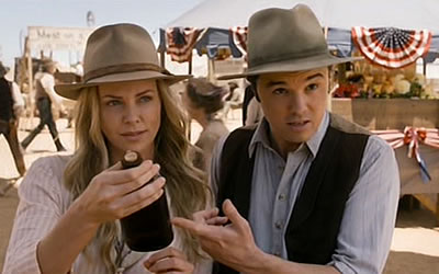 Charlize Theron and Seth MacFarlane in A Million Ways to Die in the West (2014) Charlize Theron and Seth MacFarlane in A Million Ways to Die in the West (2014)