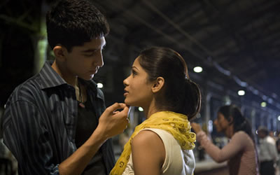 Dev Patel and Freida Pinto in Slumdog Millionaire